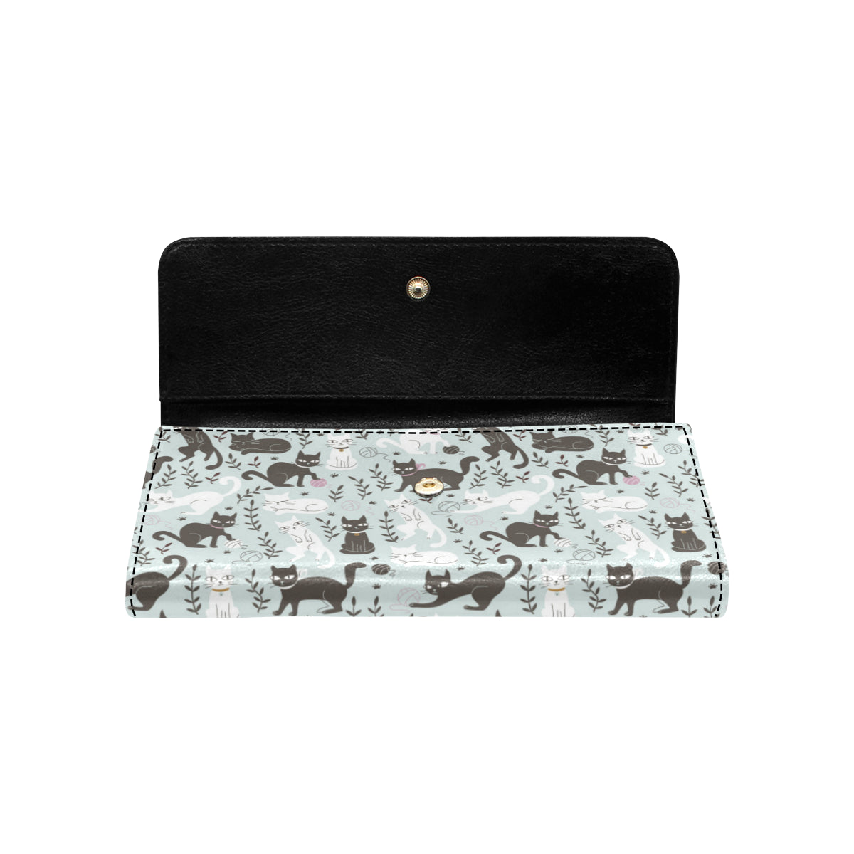 Cat Pattern Print Design 08 Women's Trifold Wallet