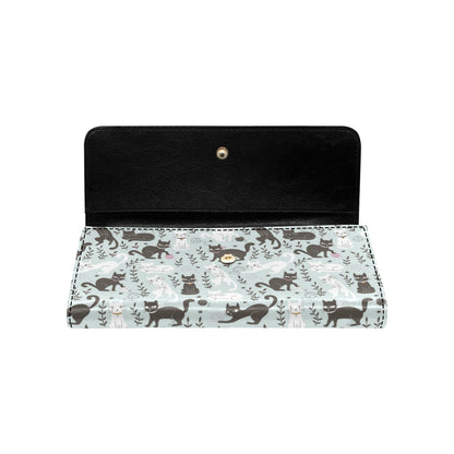Cat Pattern Print Design 08 Women's Trifold Wallet