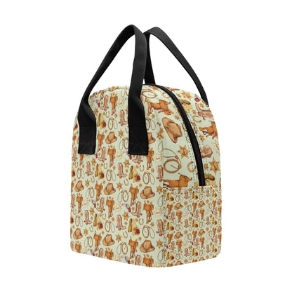 Western Cowboy Design Pattern Insulated Lunch Bag