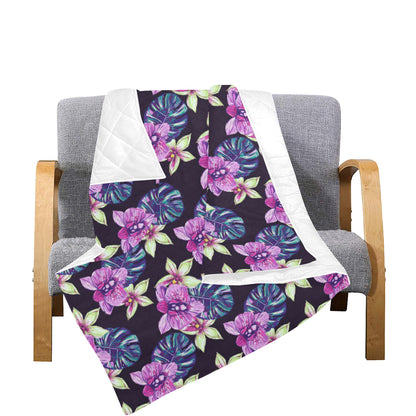 Orchid Pattern Print Design OR010 Premium Quilt