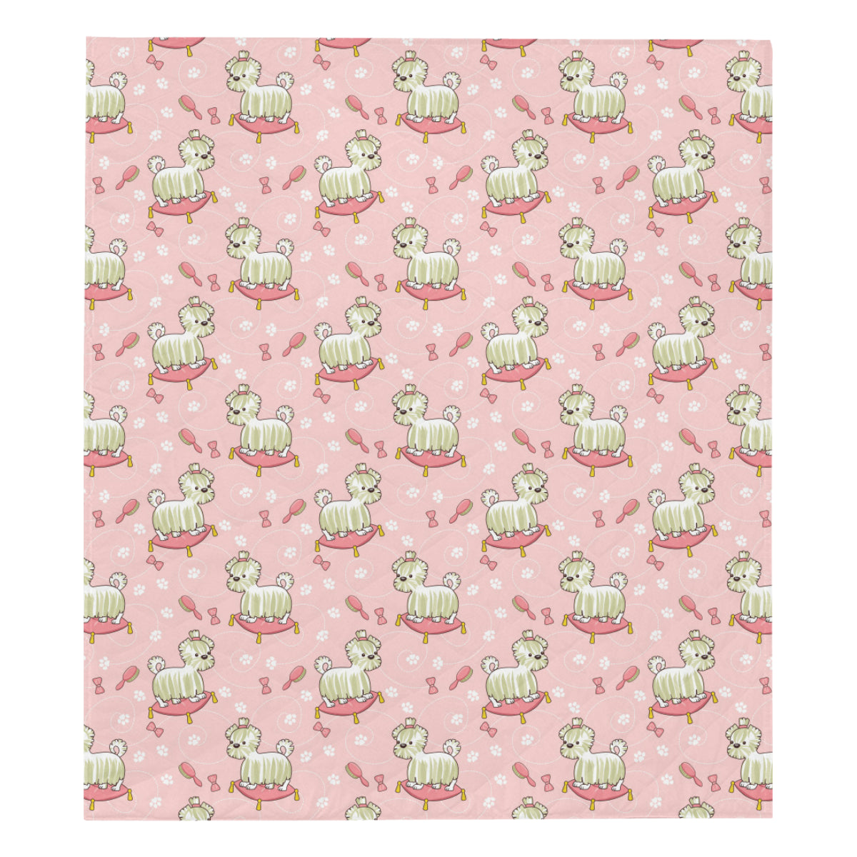 Bichons Frise Pattern Print Design 01 Premium Quilt