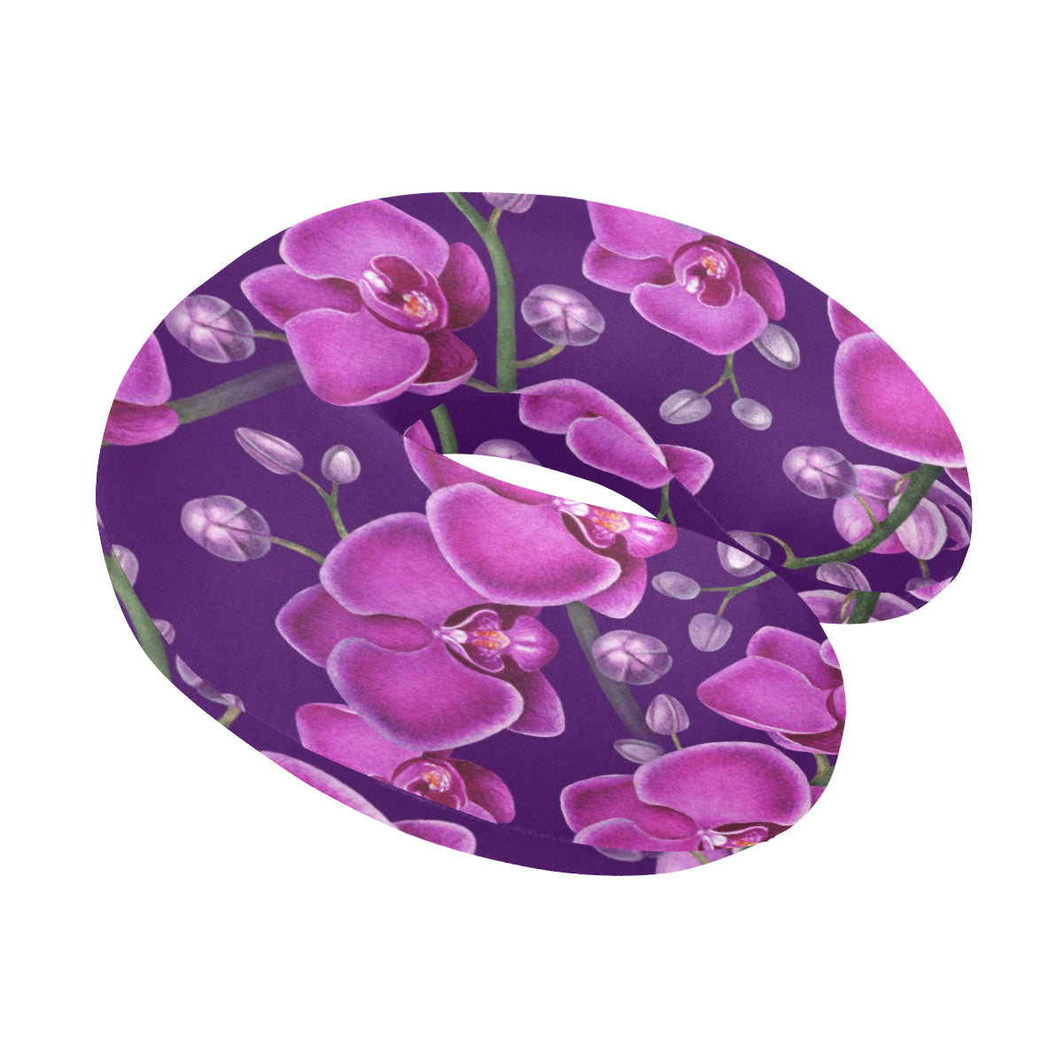 Orchid Pattern Print Design A03 U-Shaped Travel Neck Pillow