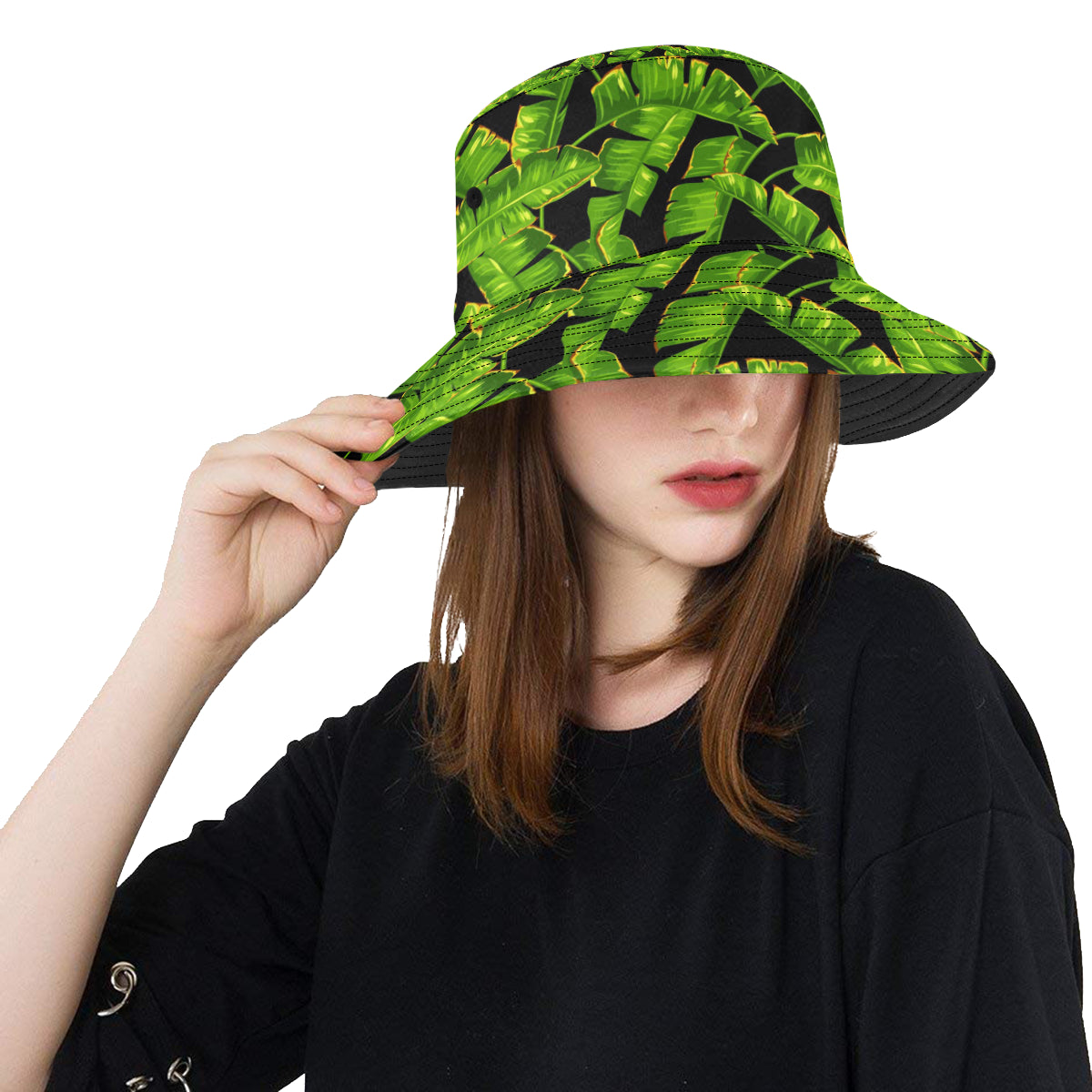 Banana Leaf Pattern Print Design BL06 Unisex Bucket Hat