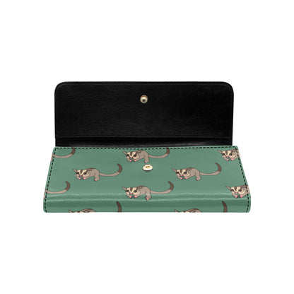 Sugar Glider Pattern Print Design 01 Women's Trifold Wallet