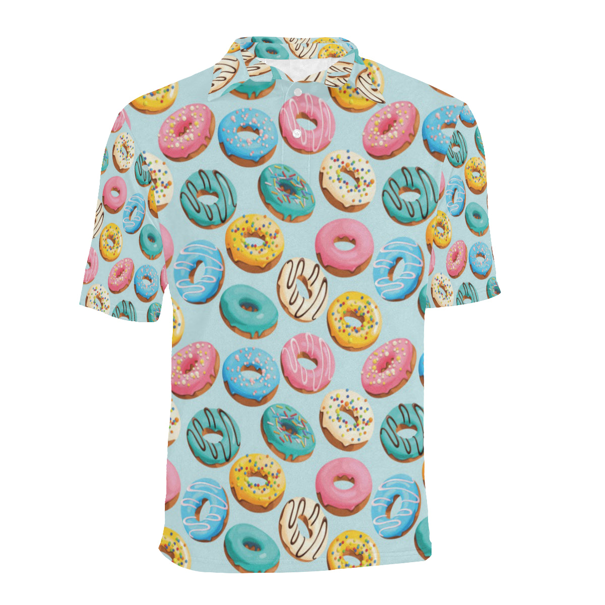 Donut Pattern Print Design DN05 Men Polo Shirt