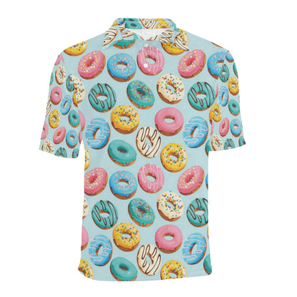 Donut Pattern Print Design DN05 Men Polo Shirt