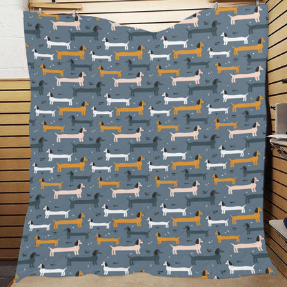 Dachshund Pattern Print Design 012 Premium Quilt