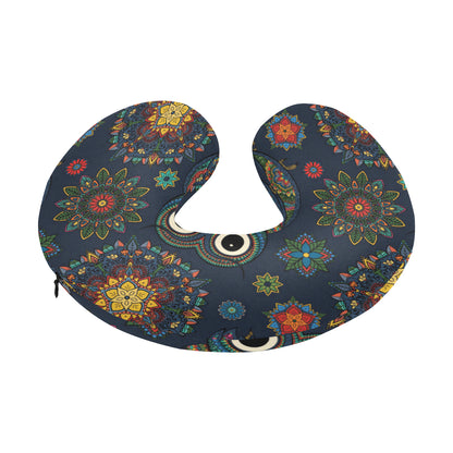 Owl Boho Style Pattern Print Design A04 U-Shaped Travel Neck Pillow