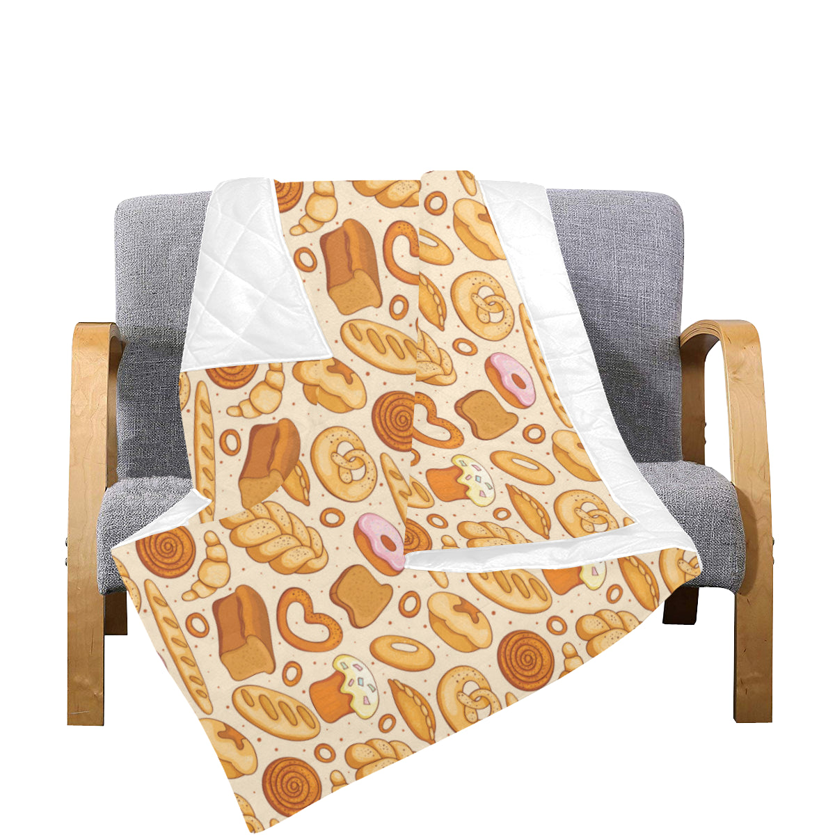Bread Pattern Print Design 01 Premium Quilt