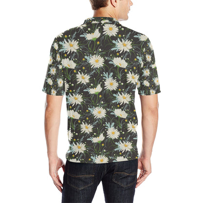 Daisy Pattern Print Design DS08 Men Polo Shirt