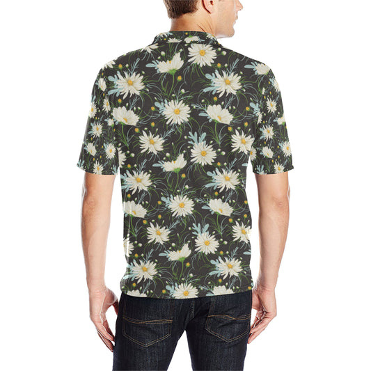 Daisy Pattern Print Design DS08 Men Polo Shirt
