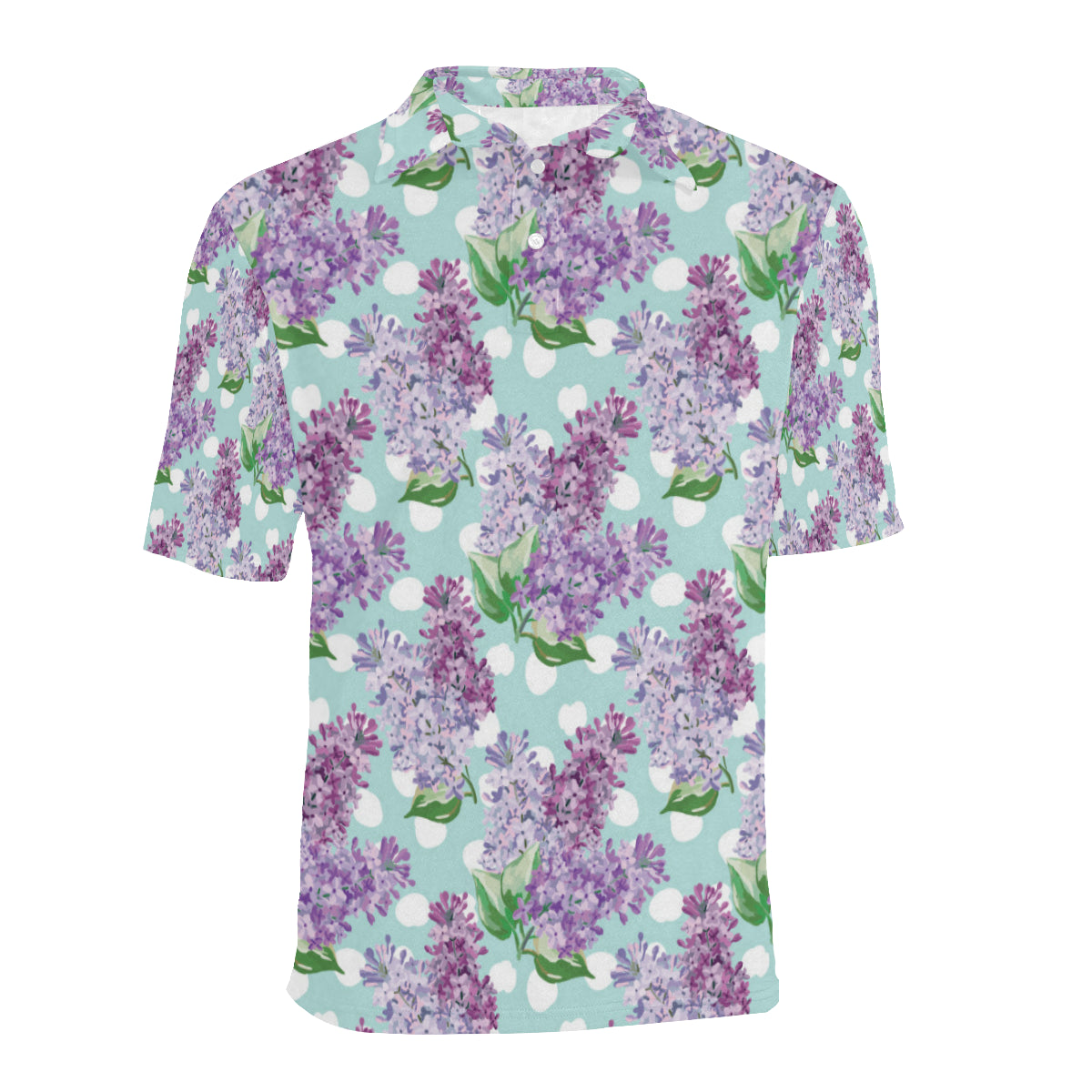 Lilac Pattern Print Design 02 Men Polo Shirt