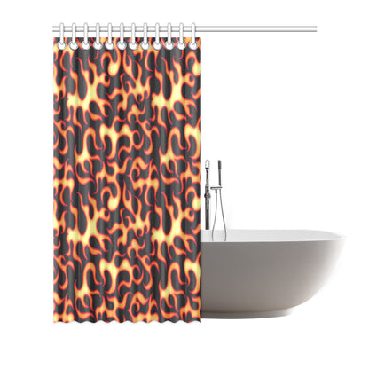 Flame Fire Themed Print Shower Curtain