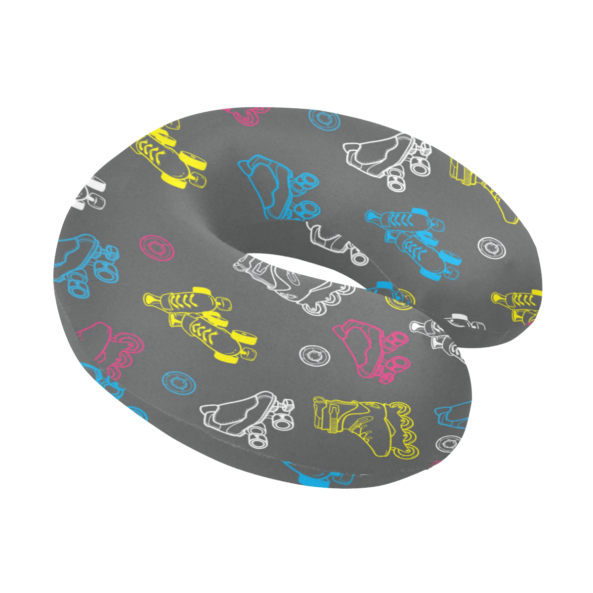 Roller skate Pattern Print Design A02 U-Shaped Travel Neck Pillow
