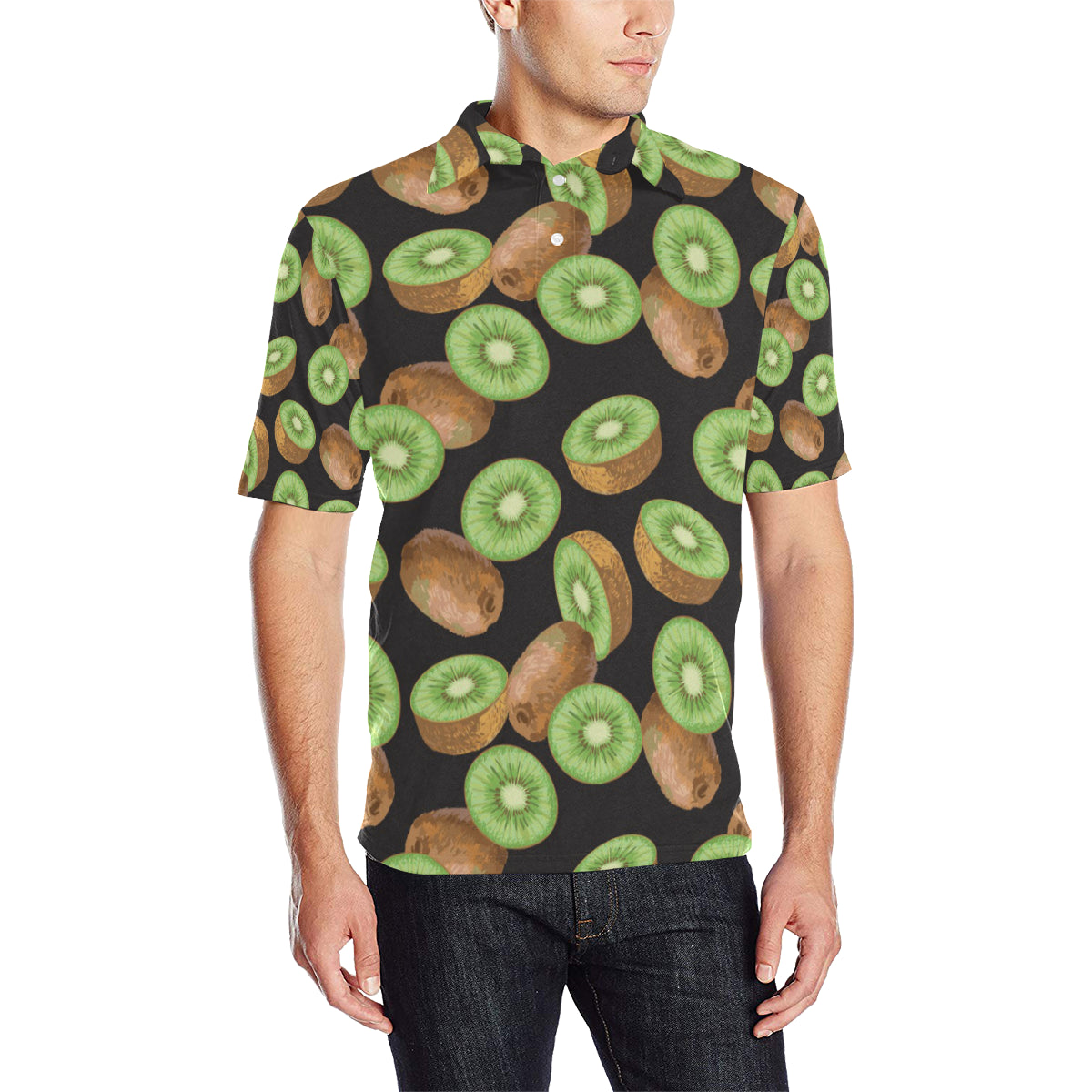 Kiwi Pattern Print Design KW03 Men Polo Shirt