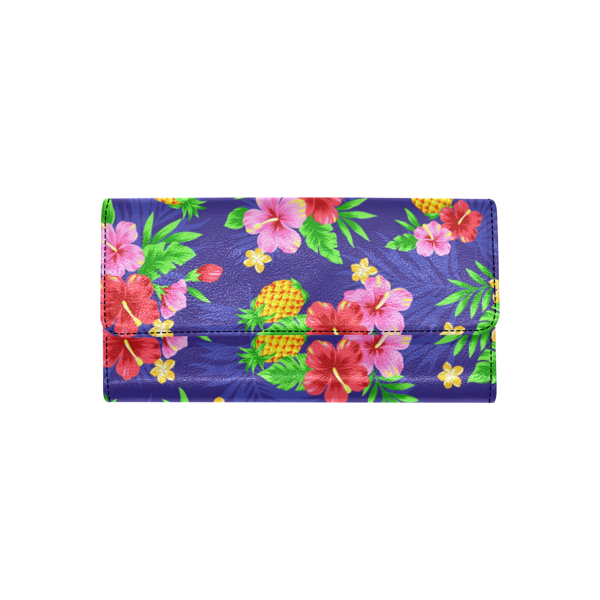 Hawaiian Themed Pattern Print Design H05 Women's Trifold Wallet