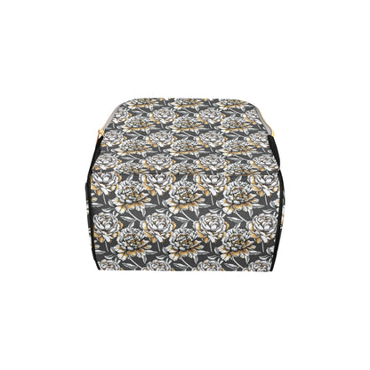 Peony Pattern Print Design PE06 Diaper Bag Backpack