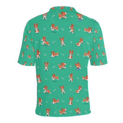 Basenji Pattern Print Design 02 Men Polo Shirt