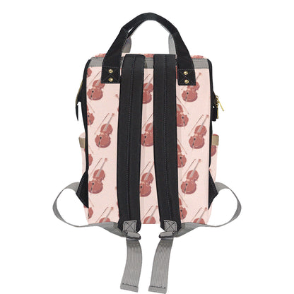 Cello Pattern Print Design 03 Diaper Bag Backpack