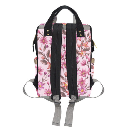 Summer Floral Pattern Print Design SF09 Diaper Bag Backpack