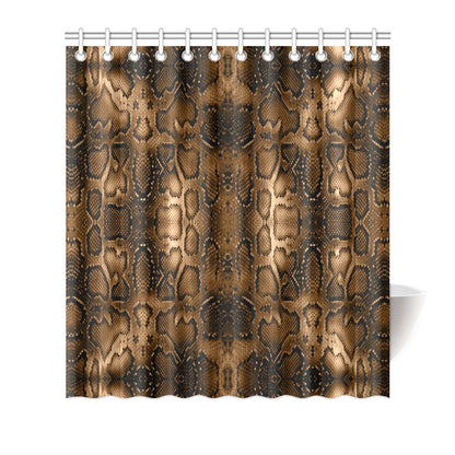 Snake Skin Brown Print Shower Curtain