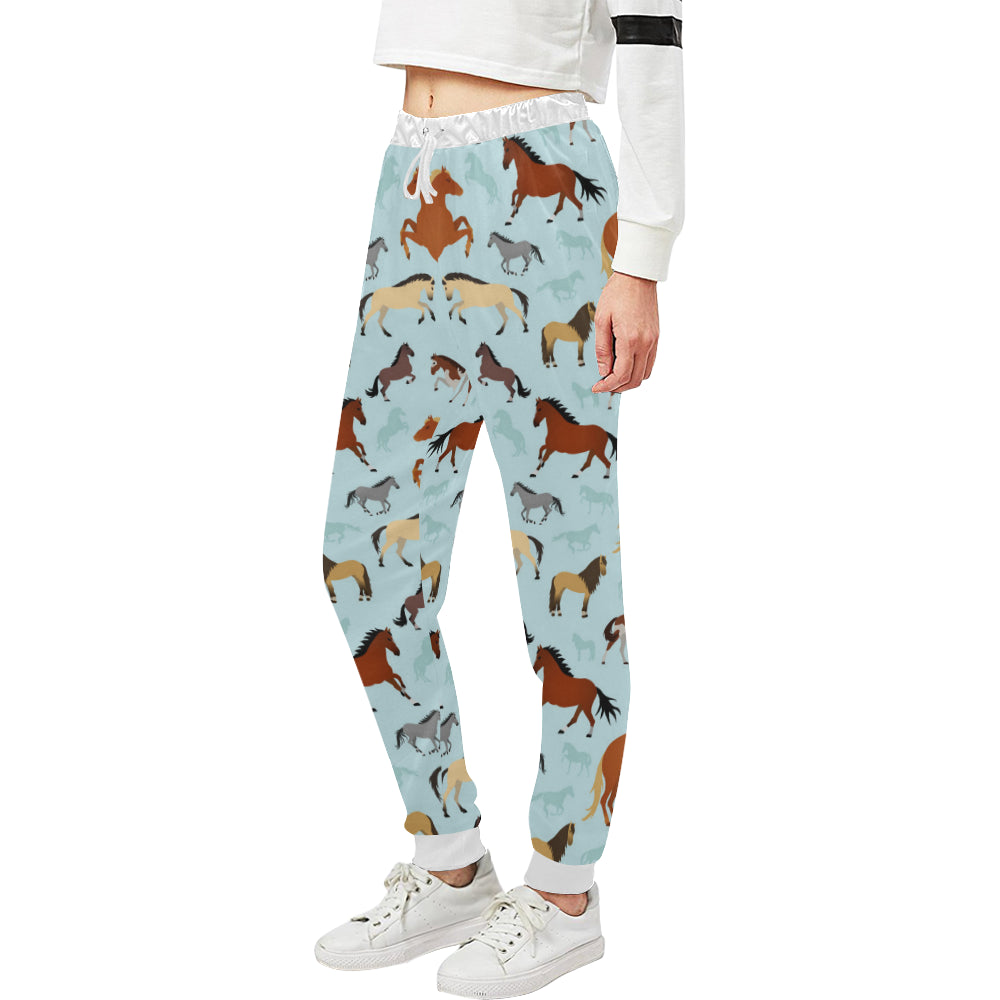 Horse Cute Themed Pattern Print Unisex Sweatpants