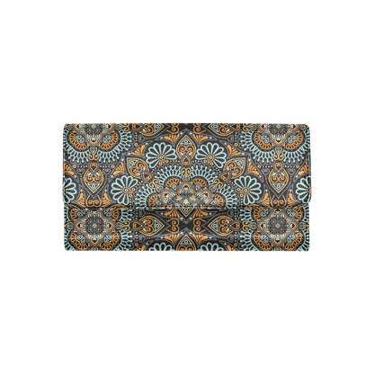 Mandala Pattern Print Design 05 Women's Trifold Wallet