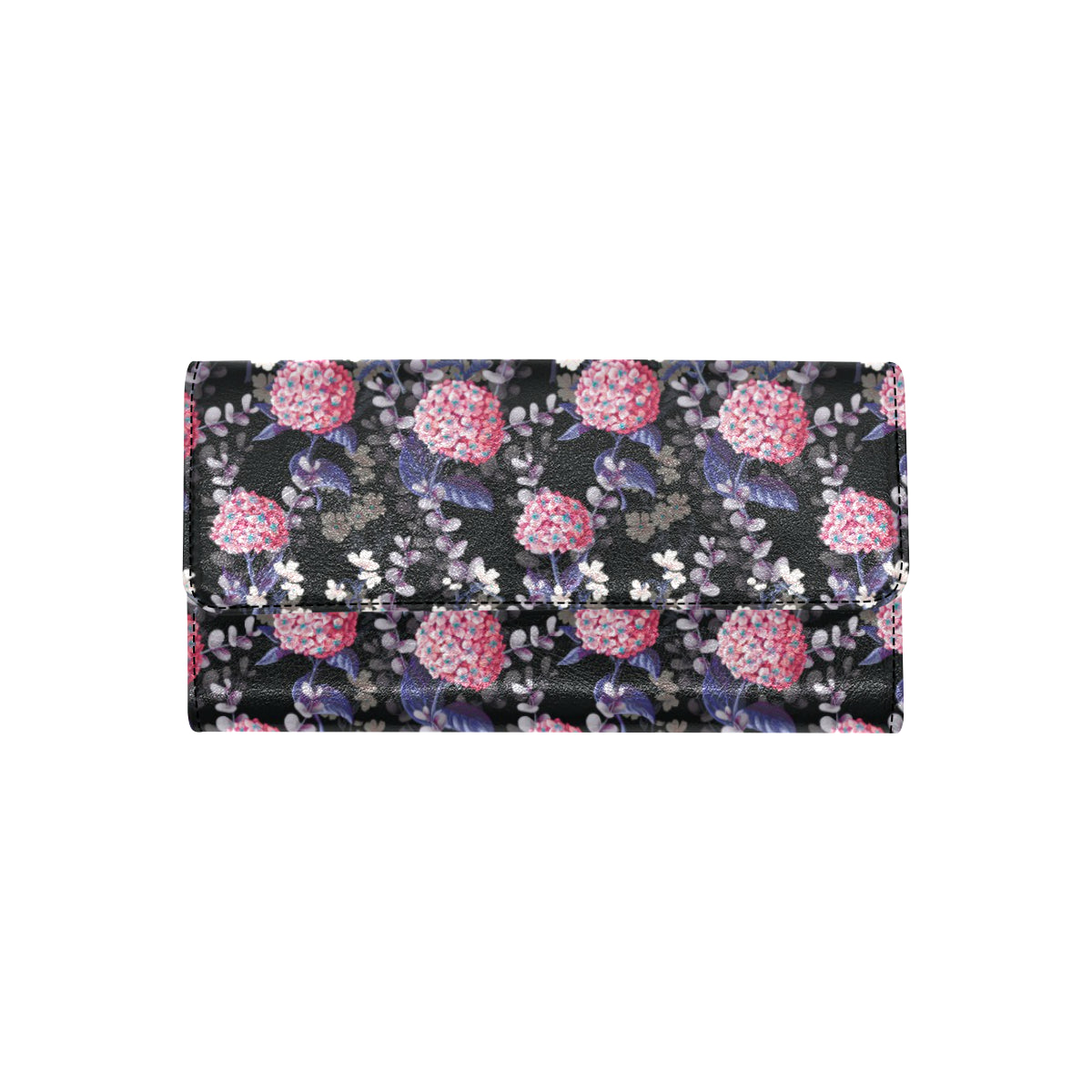 Hydrangea Pattern Print Design HD04 Women's Trifold Wallet