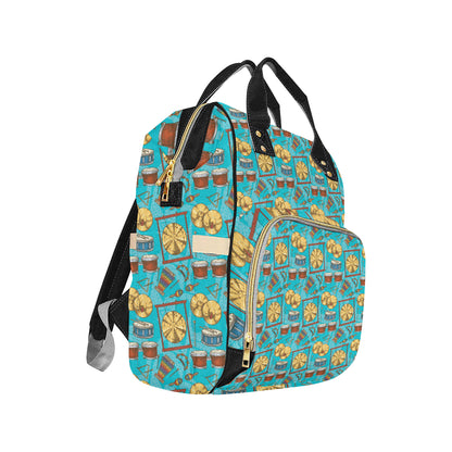 Percussion Pattern Print Design 03 Diaper Bag Backpack