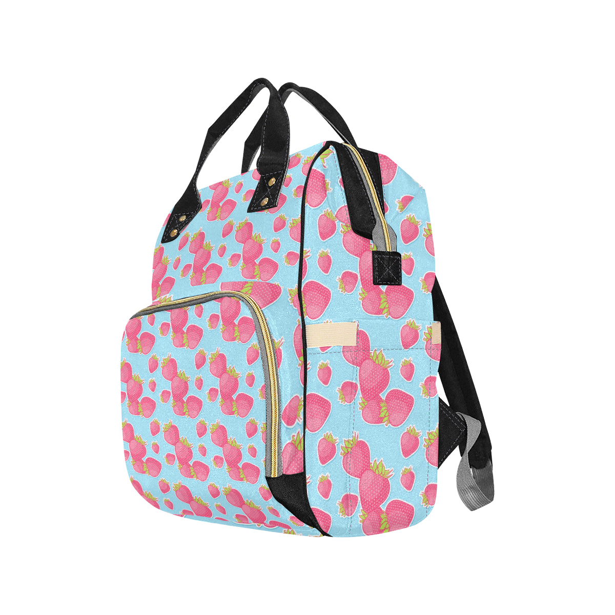 Strawberry Pattern Print Design SB04 Diaper Bag Backpack