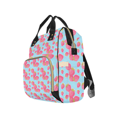 Strawberry Pattern Print Design SB04 Diaper Bag Backpack