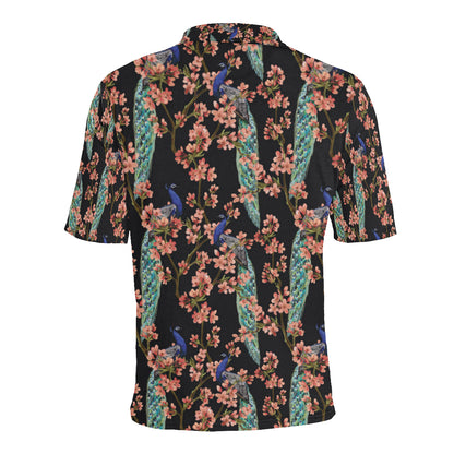 Peacock Pattern Print Design A01 Men Polo Shirt