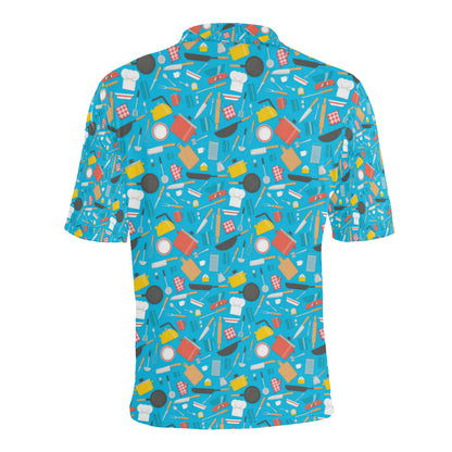 Cooking Kitchen Tools Pattern Print Design 03 Men Polo Shirt