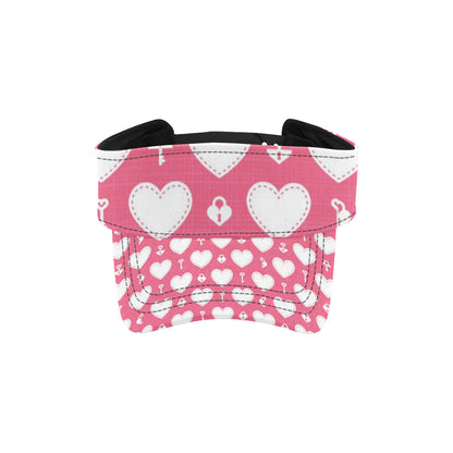 Heart Key Pattern Print Design HE09 Unisex Sun Visor