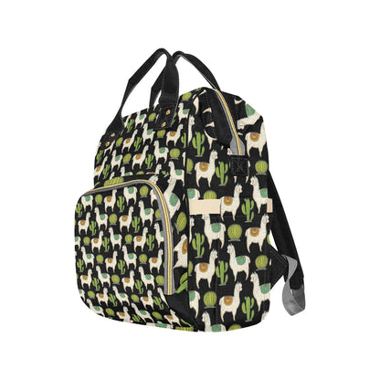Alpaca Cactus Pattern Print Design 07 Diaper Bag Backpack