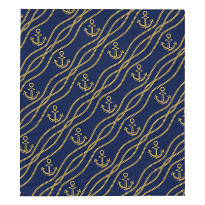 Nautical Anchor Rope  Pattern Premium Quilt
