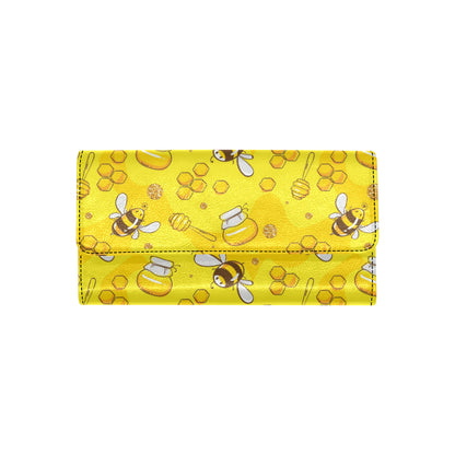 Bee Pattern Print Design BEE01 Women's Trifold Wallet
