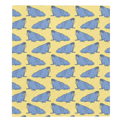Walrus Pattern Print Design 02 Premium Quilt