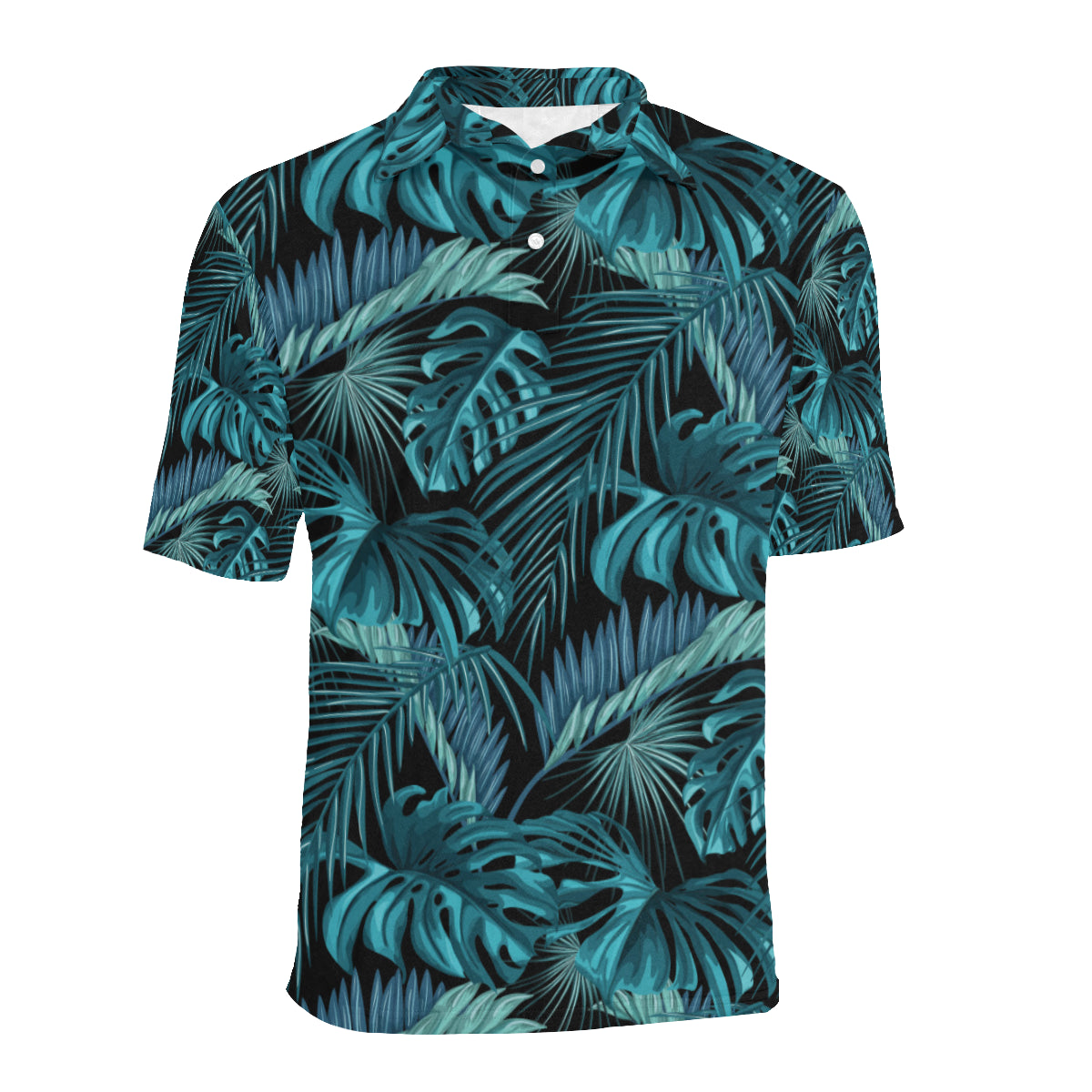 Palm Leaf Pattern Print Design A03 Men Polo Shirt