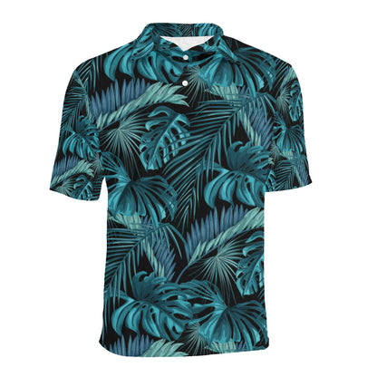 Palm Leaf Pattern Print Design A03 Men Polo Shirt
