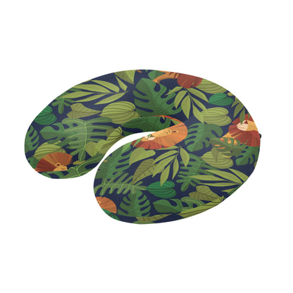 Lion Jungle Pattern Print Design 05 U-Shaped Travel Neck Pillow
