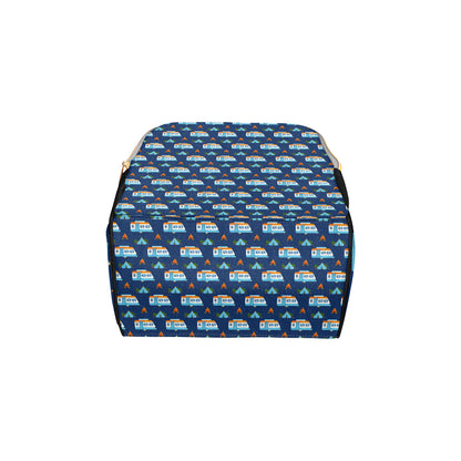 Camper Pattern Camping Themed No 3 Print Diaper Bag Backpack