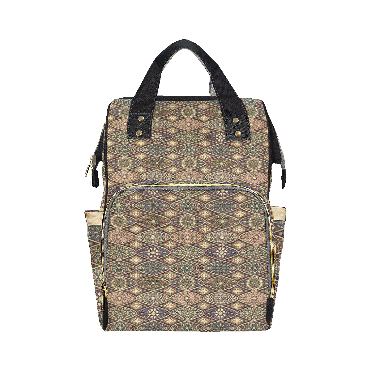 Mandala Motif Themed Design Print Diaper Bag Backpack