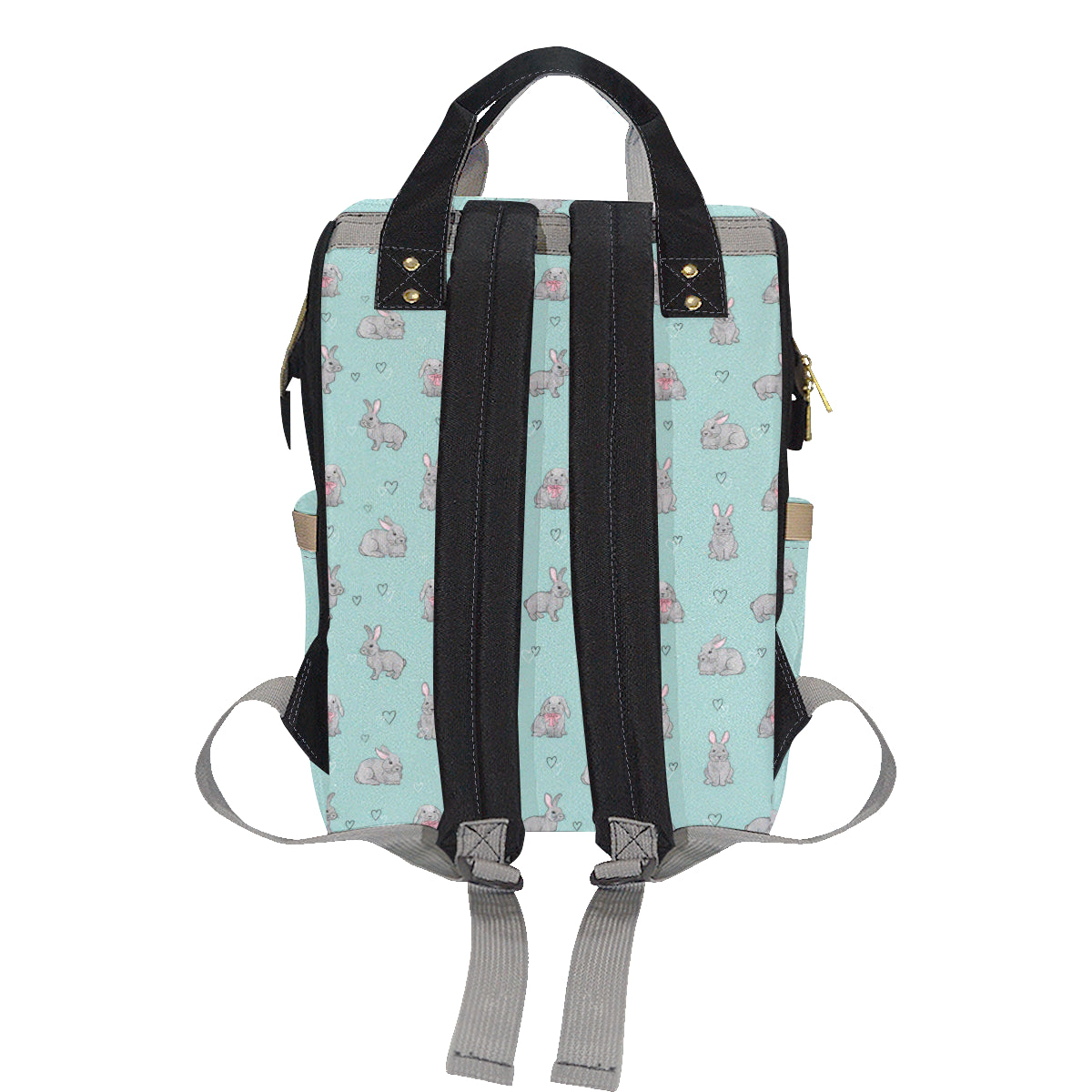 Bunny Pattern Print Design 02 Diaper Bag Backpack