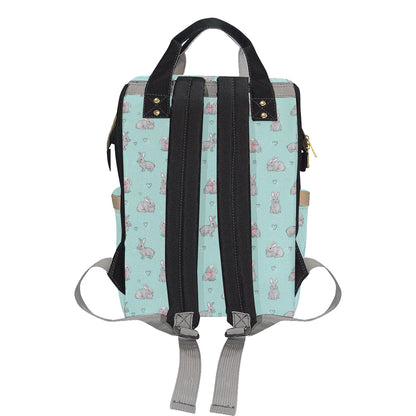 Bunny Pattern Print Design 02 Diaper Bag Backpack