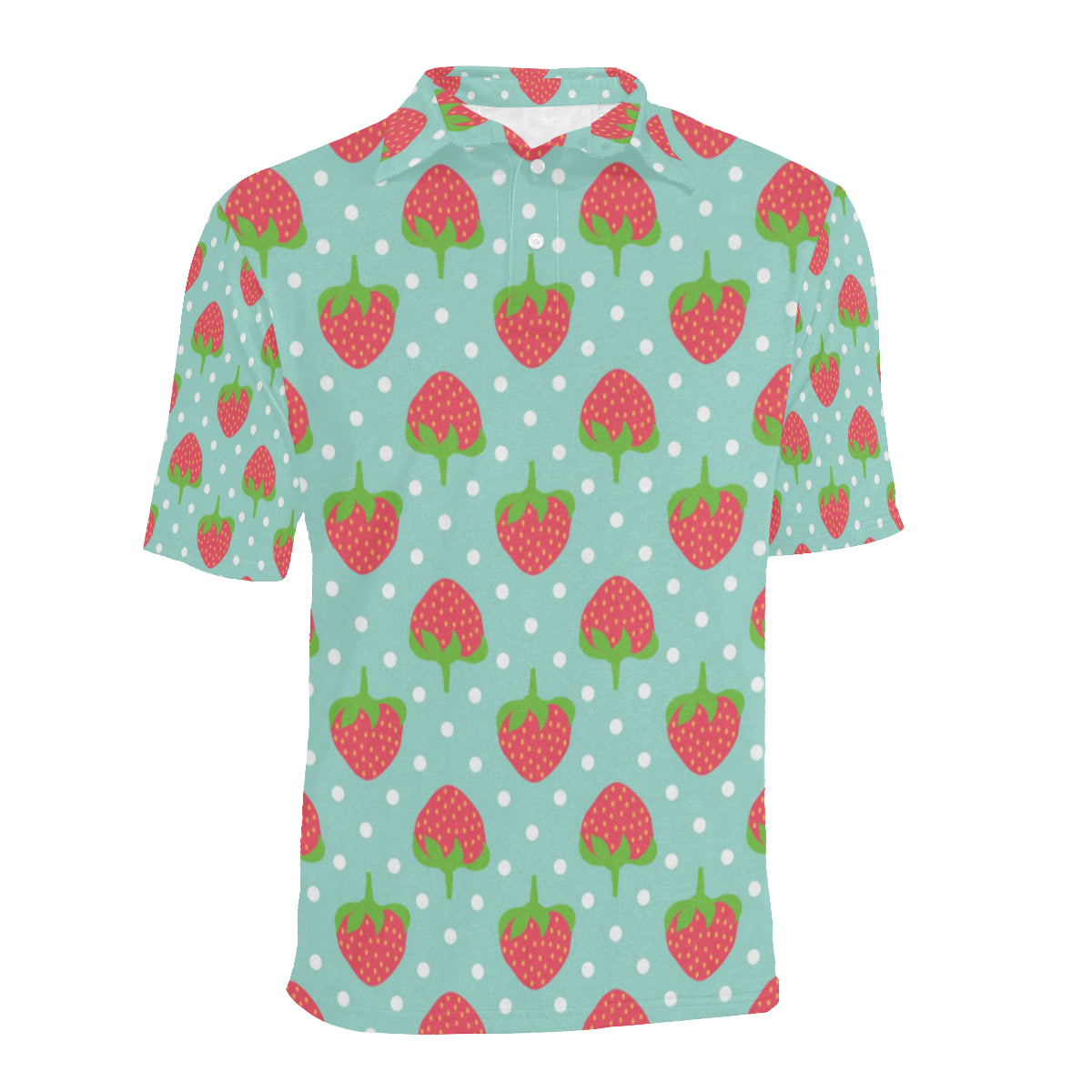 Strawberry Pattern Print Design SB06 Men Polo Shirt
