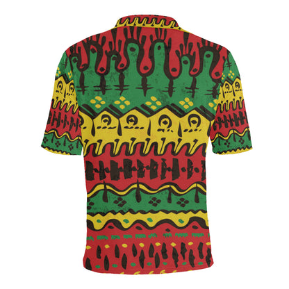 Rasta Pattern Print Design A01 Men Polo Shirt