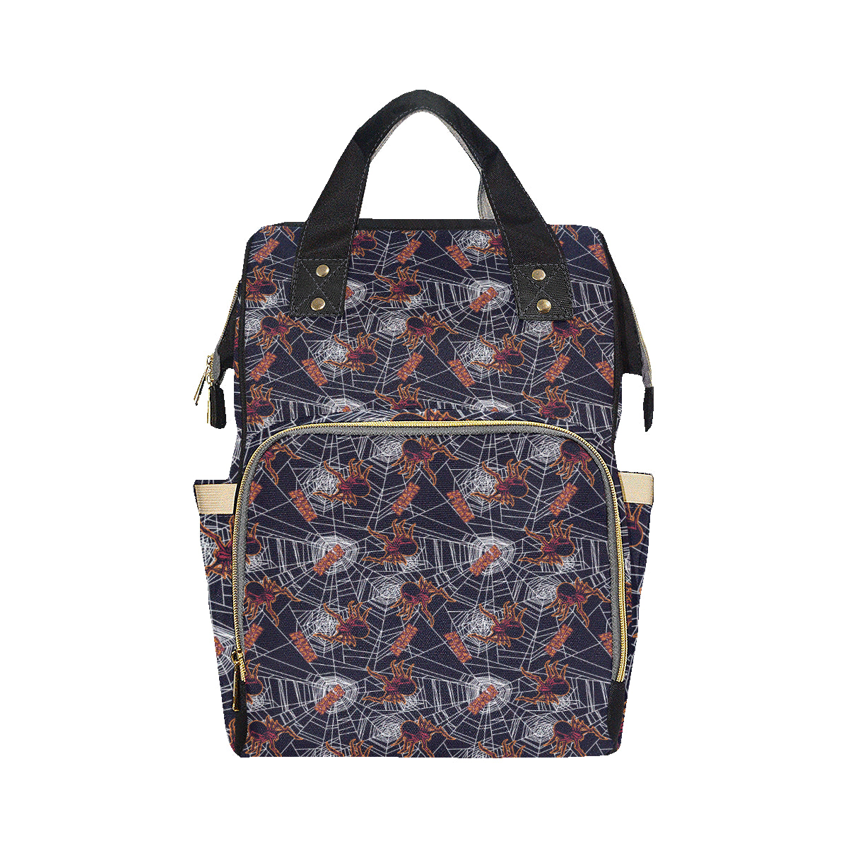 Tarantula Spiderwebs Pattern Print Design 01 Diaper Bag Backpack