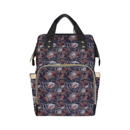 Tarantula Spiderwebs Pattern Print Design 01 Diaper Bag Backpack