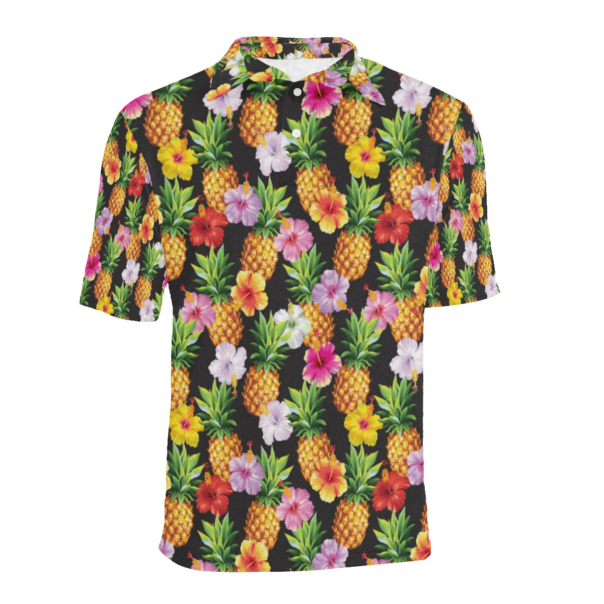 Pineapple Hibiscus Men Polo Shirt